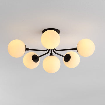 Olivier Parisian 24" Globe Modern Industrial Iron Bistro LED Semi Flush Mount